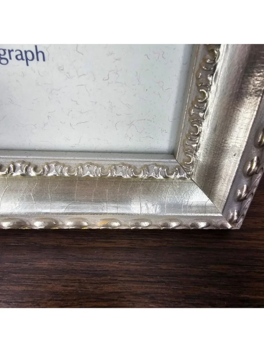 Burnes Silver 5x7 Ornate Photo Frame With Beaded Design And Easel Back